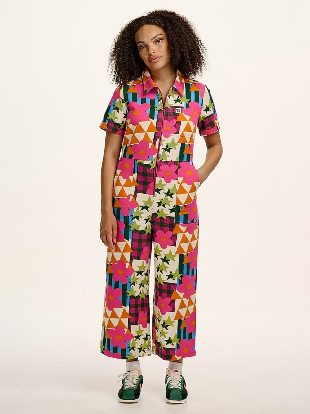 Lucy & Yak Ragan Jumpsuit Young at Heart Print UK 24 NW.US 20 NWOT - Picture 2 of 10